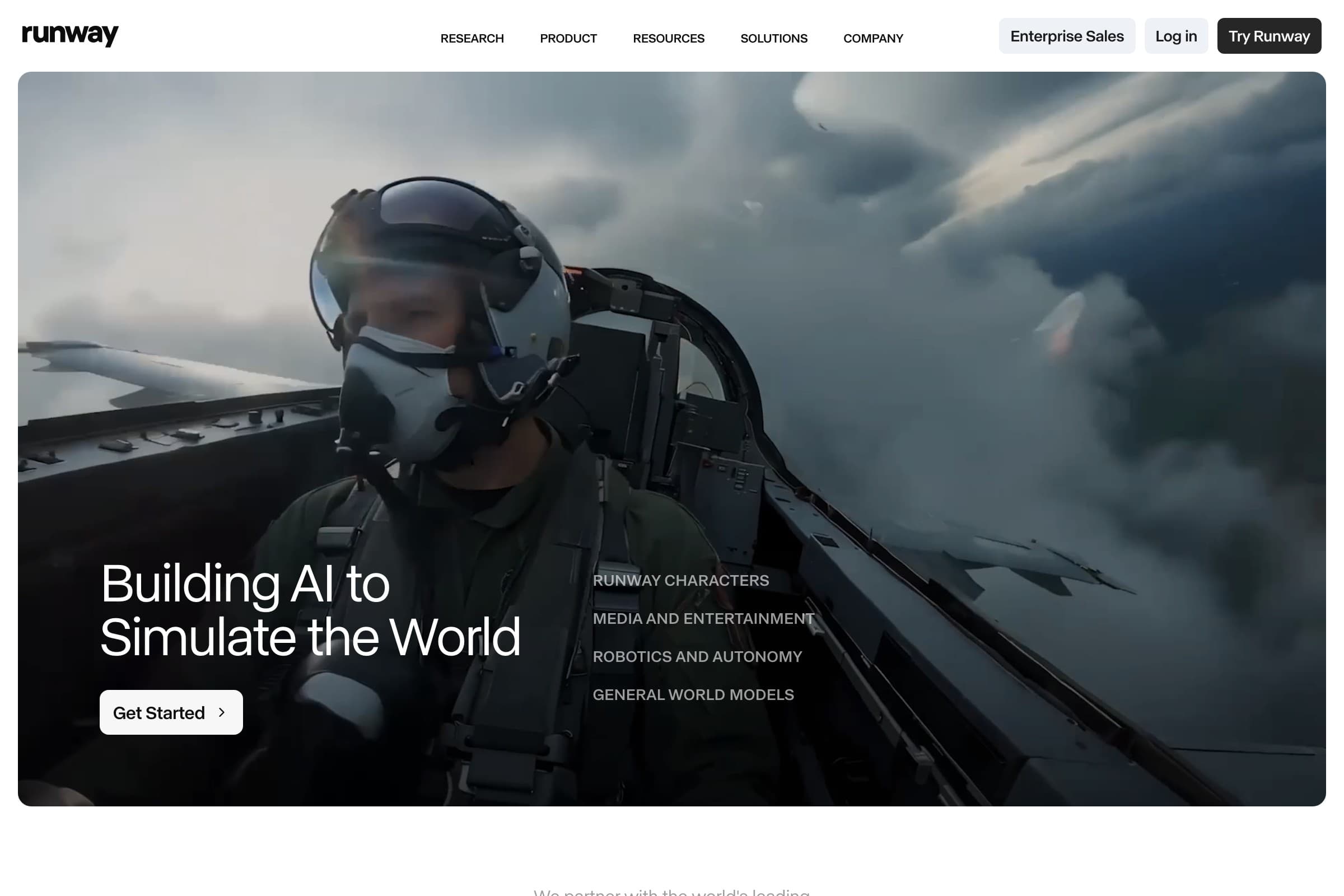 Runway homepage