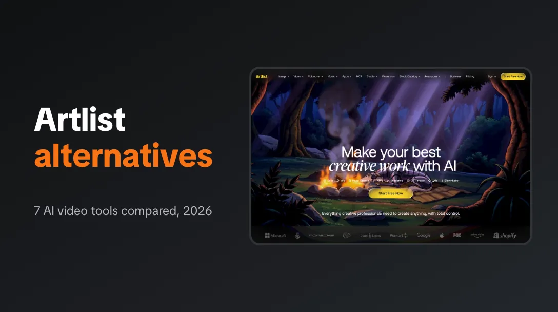 Artlist alternatives compared, next to the Artlist homepage