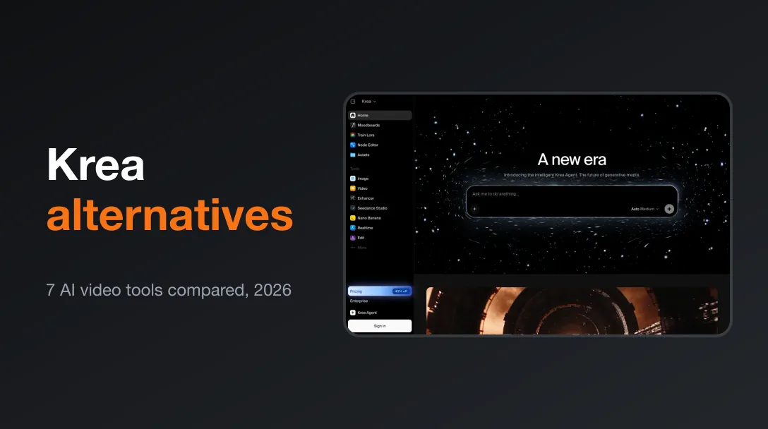 Krea alternatives compared, with the Krea homepage