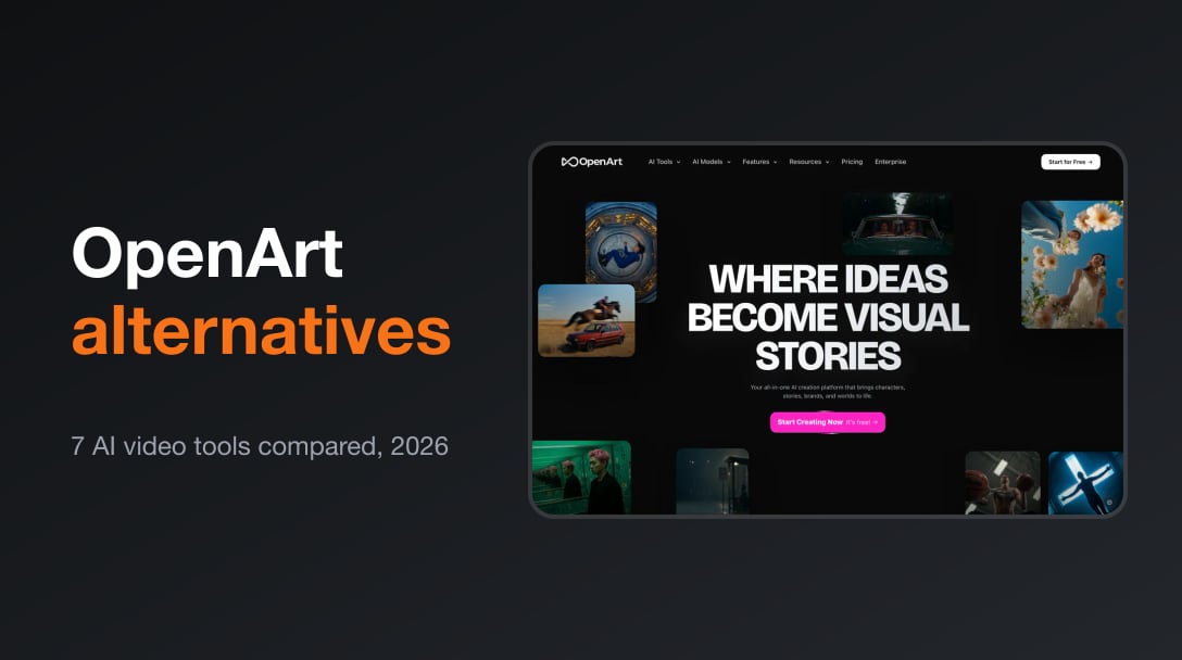 Creator at a laptop comparing OpenArt alternatives