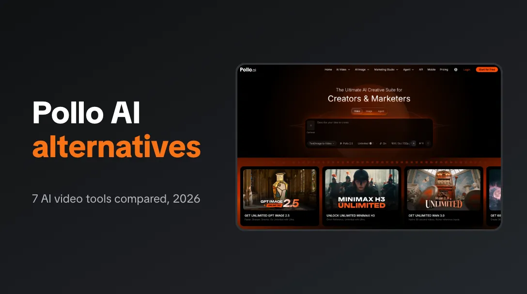 Pollo AI alternatives compared, next to the Pollo AI homepage
