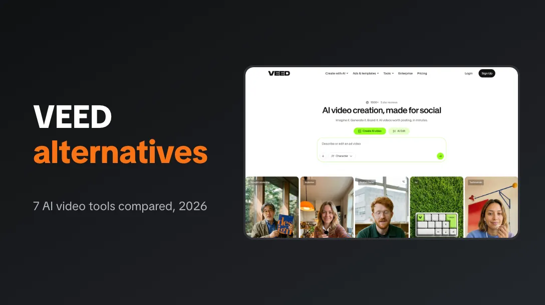 VEED alternatives compared, next to the VEED homepage